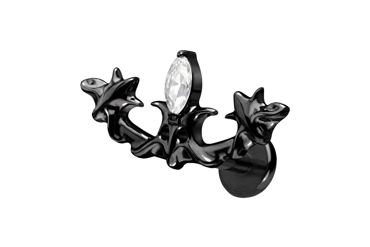 Titan Labret Piercing mit Push Fit GOTISCHES DESIGN